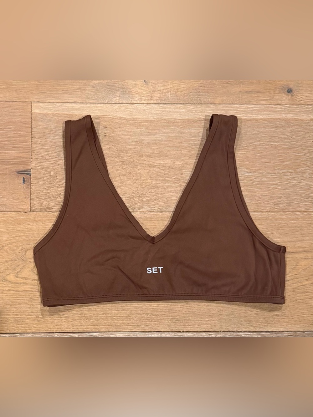 SET Active Sportbody Chocolate Brown V‑Neck Bralette Size L